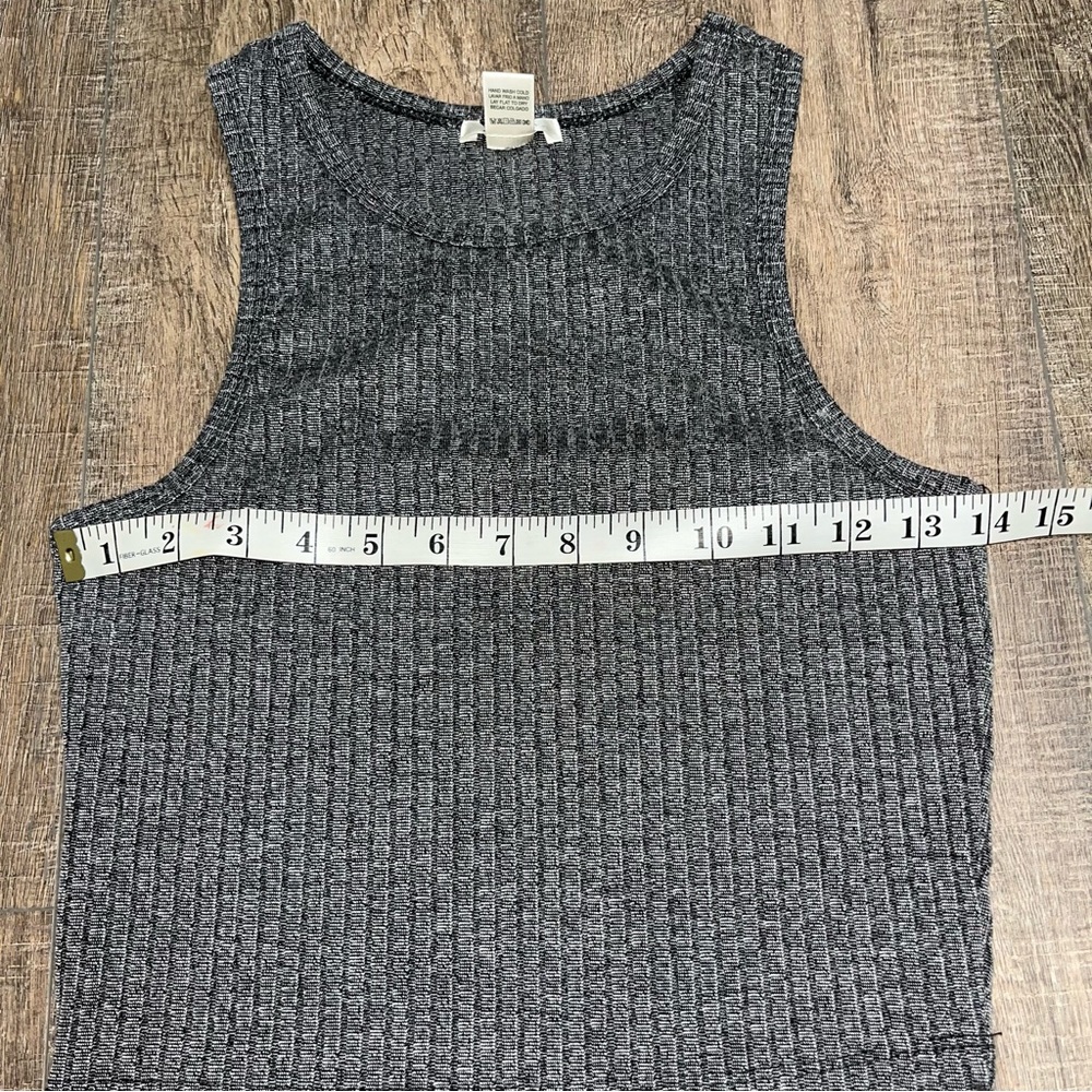 Bozzolo Dark Grey Ribbed Halter Top - Picture 2 of 5